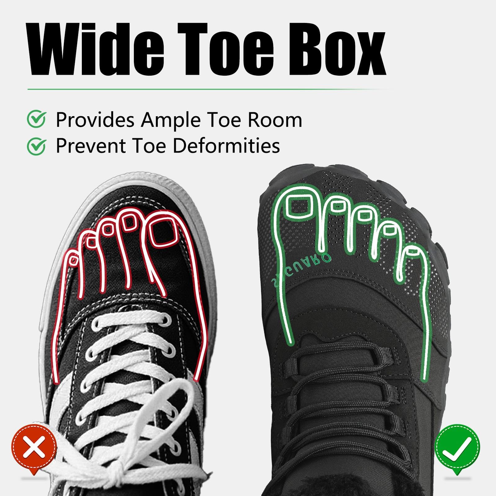 SAGUARO Barefoot Stivali Invernali Impermeabile Uomo Caldo Scarpe Inverno Donna Trekking Sneaker Outdoor Impermeabile