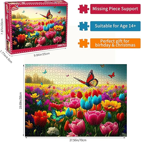 Miniatura 8 de HUADADA Rompecabezas para adultos de 1000 piezas para adultos, rompecabezas desafiantes con letras en la parte posterior (fiesta del mundo de la