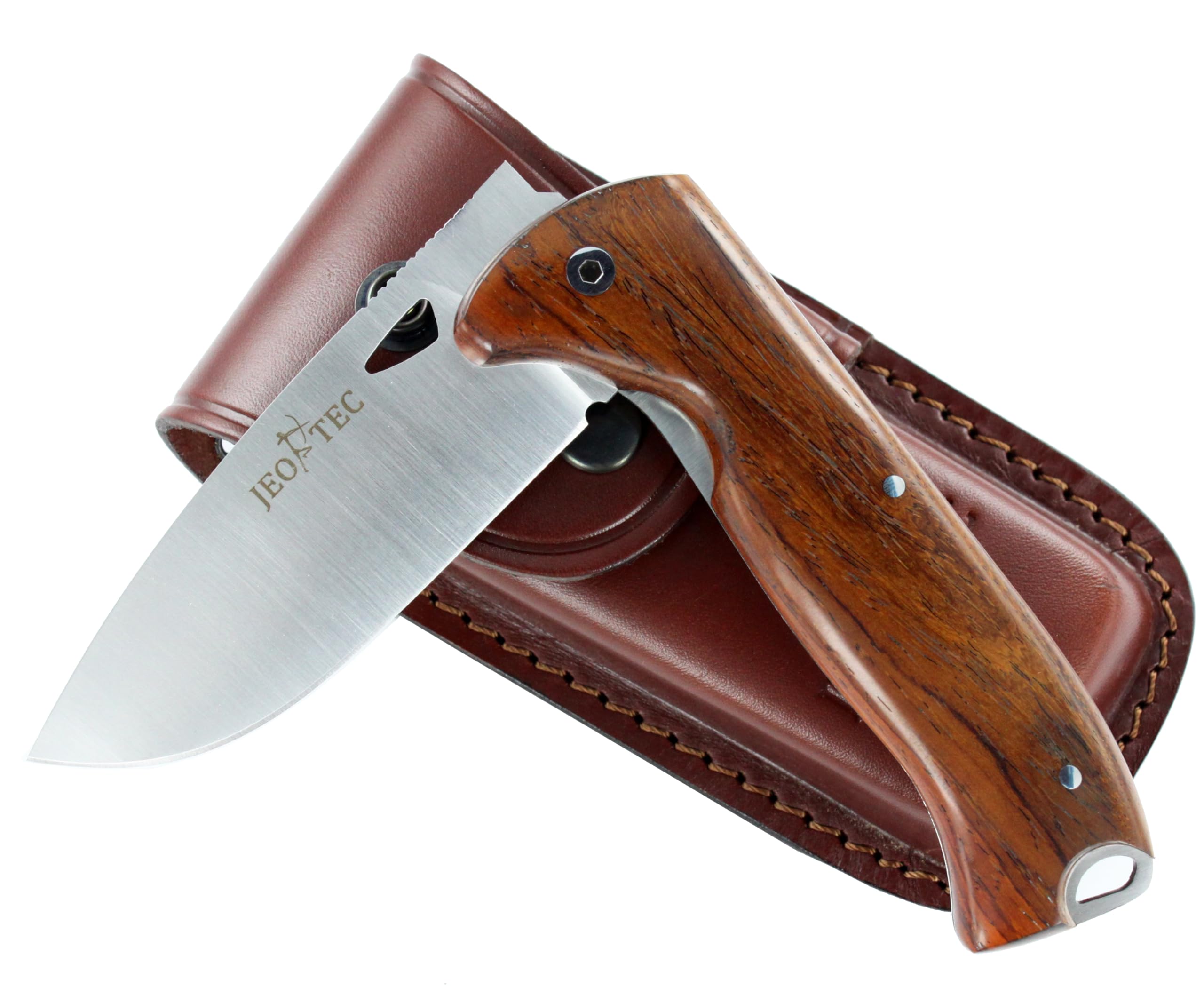 JEO-TEC Nº47 nóż survivalowy myśliwski polowanie na górski Bushcraft Camping Outdoor Camping - Pokrowiec - Stal MOVA 58 - Wyprodukowano w Hiszpanii