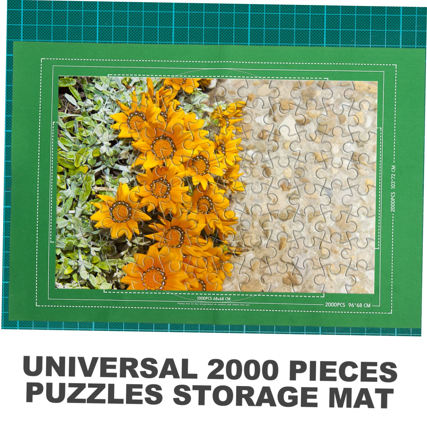 Toyvian Tappeto per Puzzle in Feltro Verde 3 Bande Fissante e Tubo Gonfiabile, Supporta Fino a 2000 Pezzi per Gioco Puzzle Adulti Colore Casuale