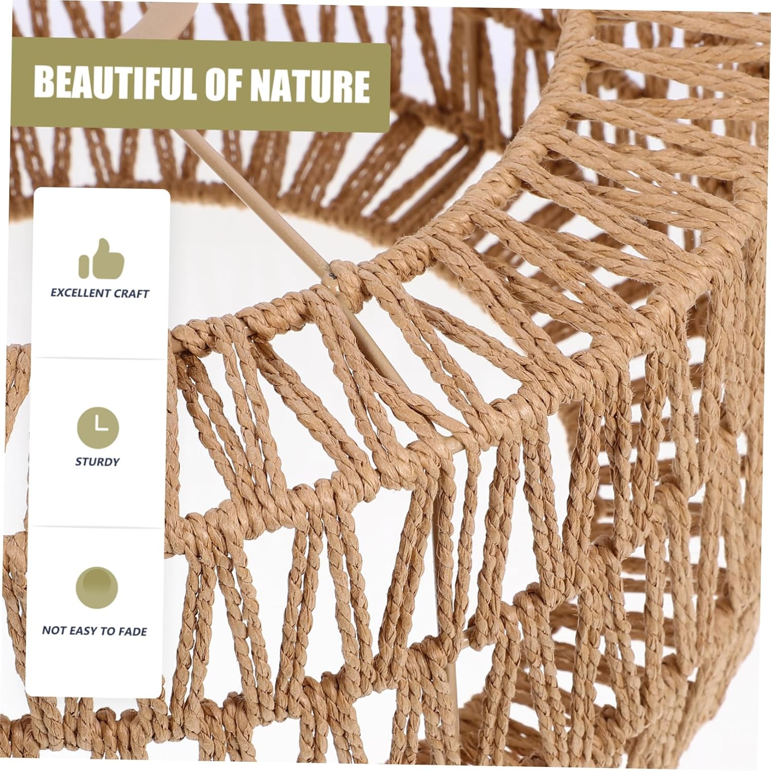 Garneck Creative Lampshade Straw Rope Lamp Cover for Ceiling Light Lampshade Lamp Accessory Light Supply