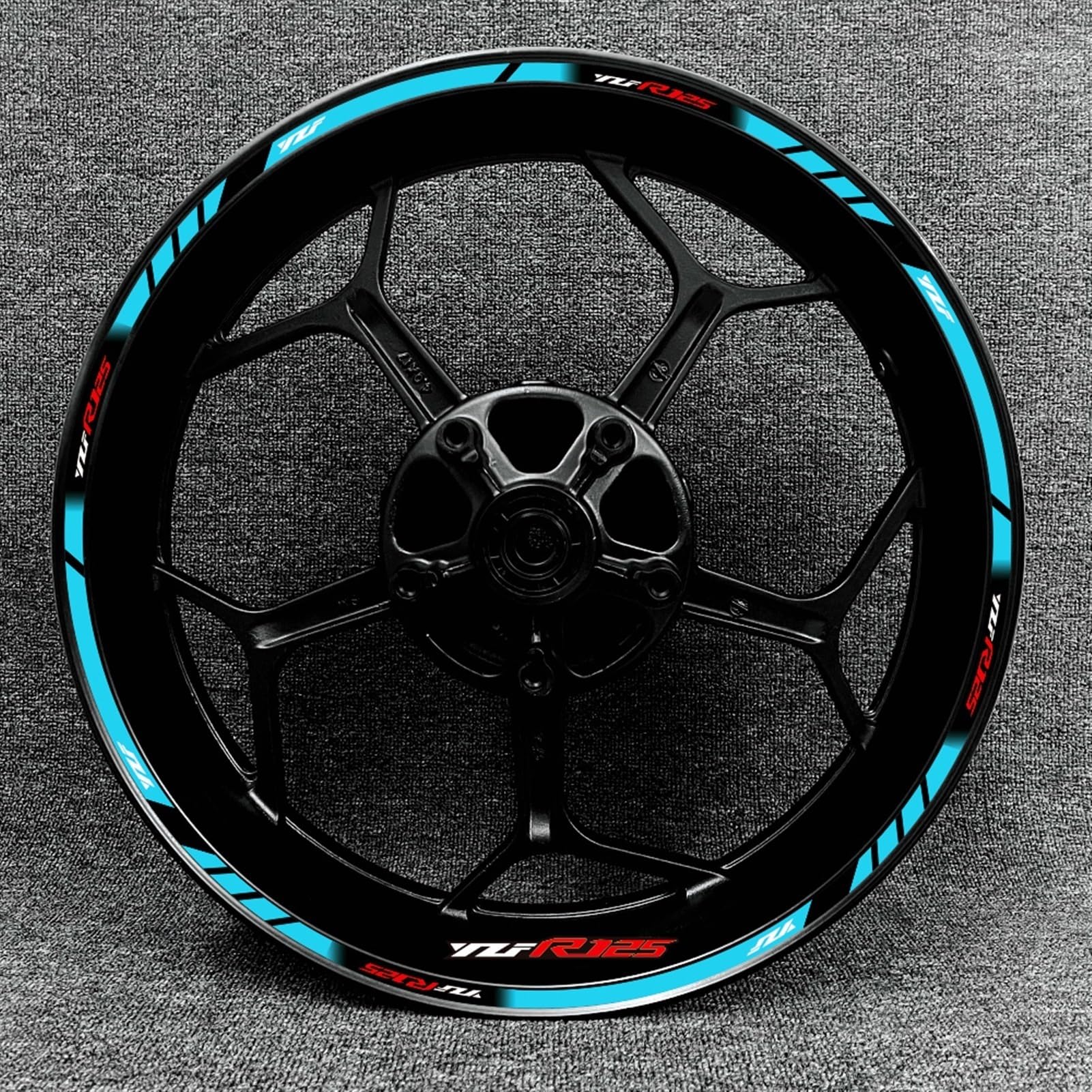 Motorcycle Racing Equipment Accessories Wheel Tire Rim Decoration Adhesive Reflective Decal Sticker for Yamaha YZF R125 Decorative(Color6)