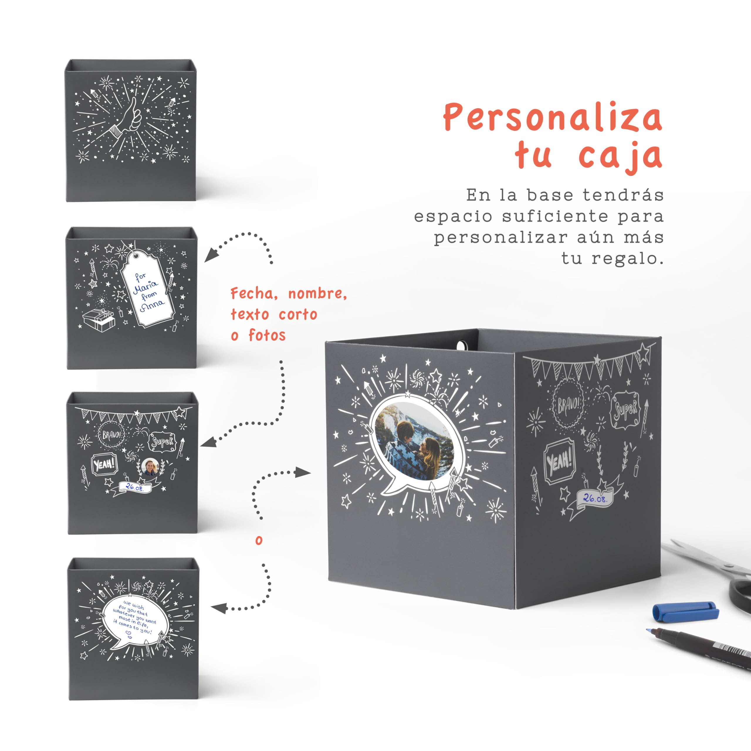 SURPRISA Caja de regalo, caja de rompecabezas, embalaje de regalo para vales, rompecabezas de laberinto, tamaño S (12 cm)