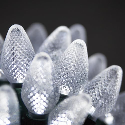 Miniatura 7 de Wintergreen Lighting 24 luces LED de Navidad C9 rojas y blancas, 16.3 pies - Cadena de luces C9 C9 de bastón de caramelo para interiores y