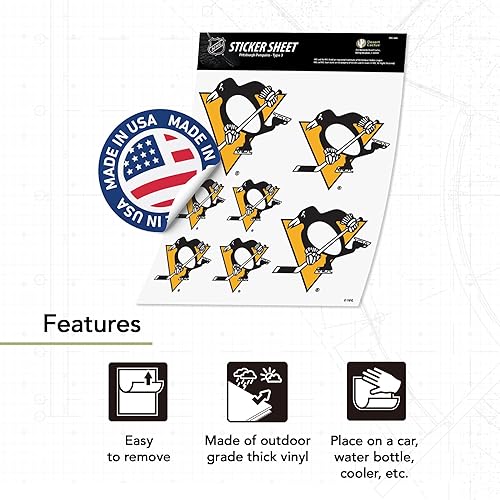 Miniatura 3 de Desert Cactus Calcomanías de vinilo de Pittsburgh Penguins NHL Team National Hockey League - Calcomanía de vinilo para botella de agua para laptop,