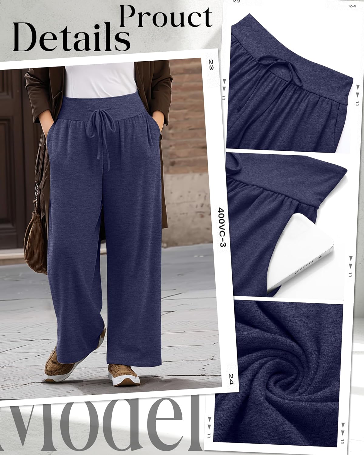 Neer 3 Pack Women's Plus Size Lounge Pants, Wide Leg Yoga Pants Baggy Drawstring Sweatpants with Pockets Casual Loose Jogger