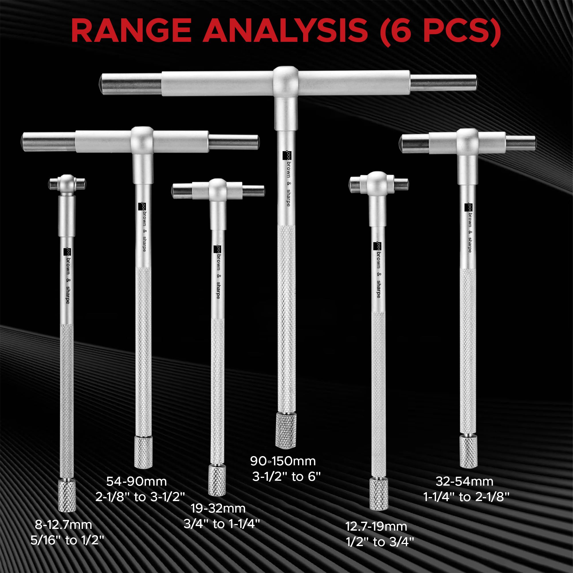 TESA Brown & Sharpe 599-591-20 Telescoping Gauge Set, 6 Pieces — Amazon image 4