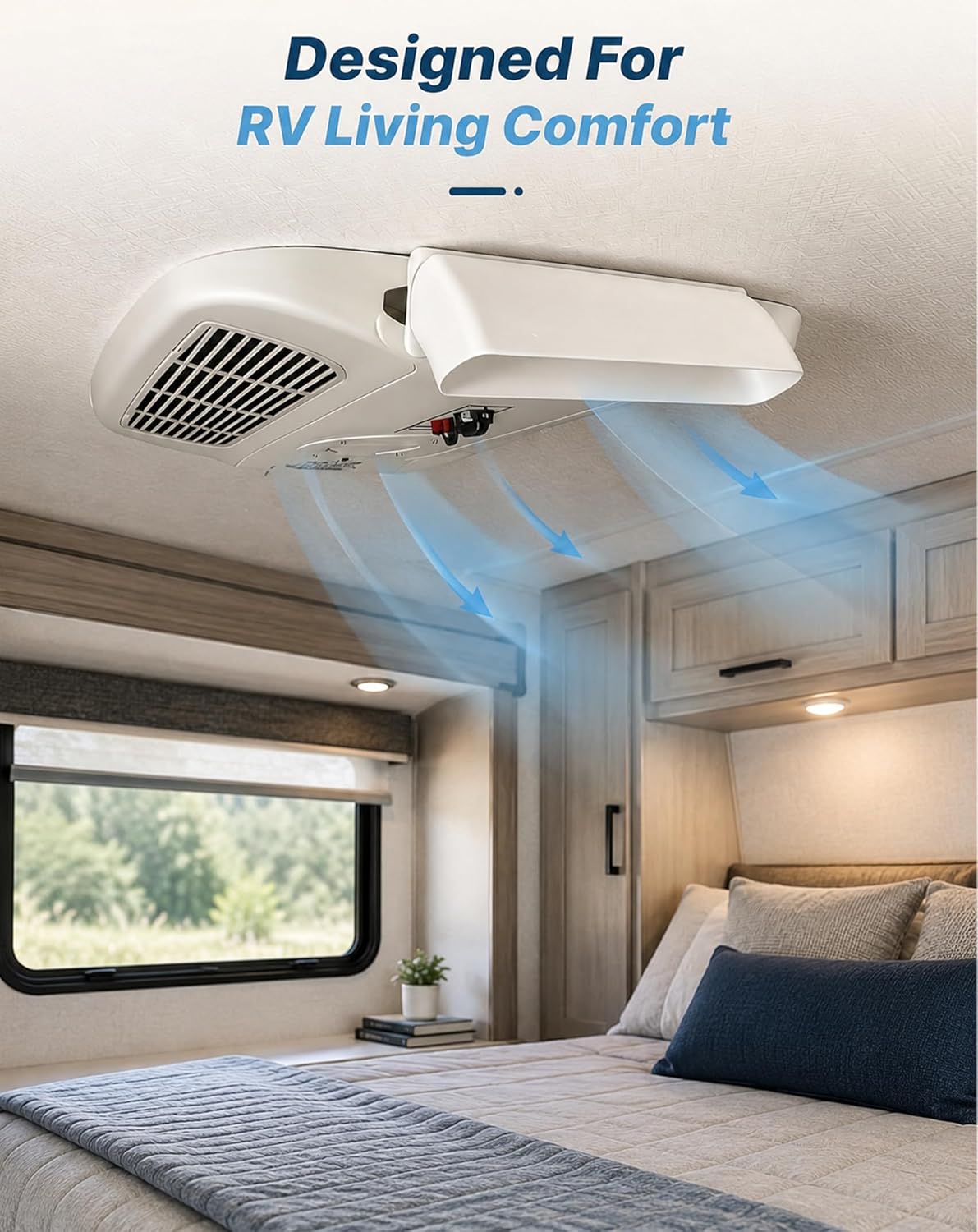 RV AC Vent Deflector Airflow Redirector Compatible with Coleman Air Conditioner, Air Conditioner Deflector for Camper Trailer Rooftop AC Vent Cooling Guide