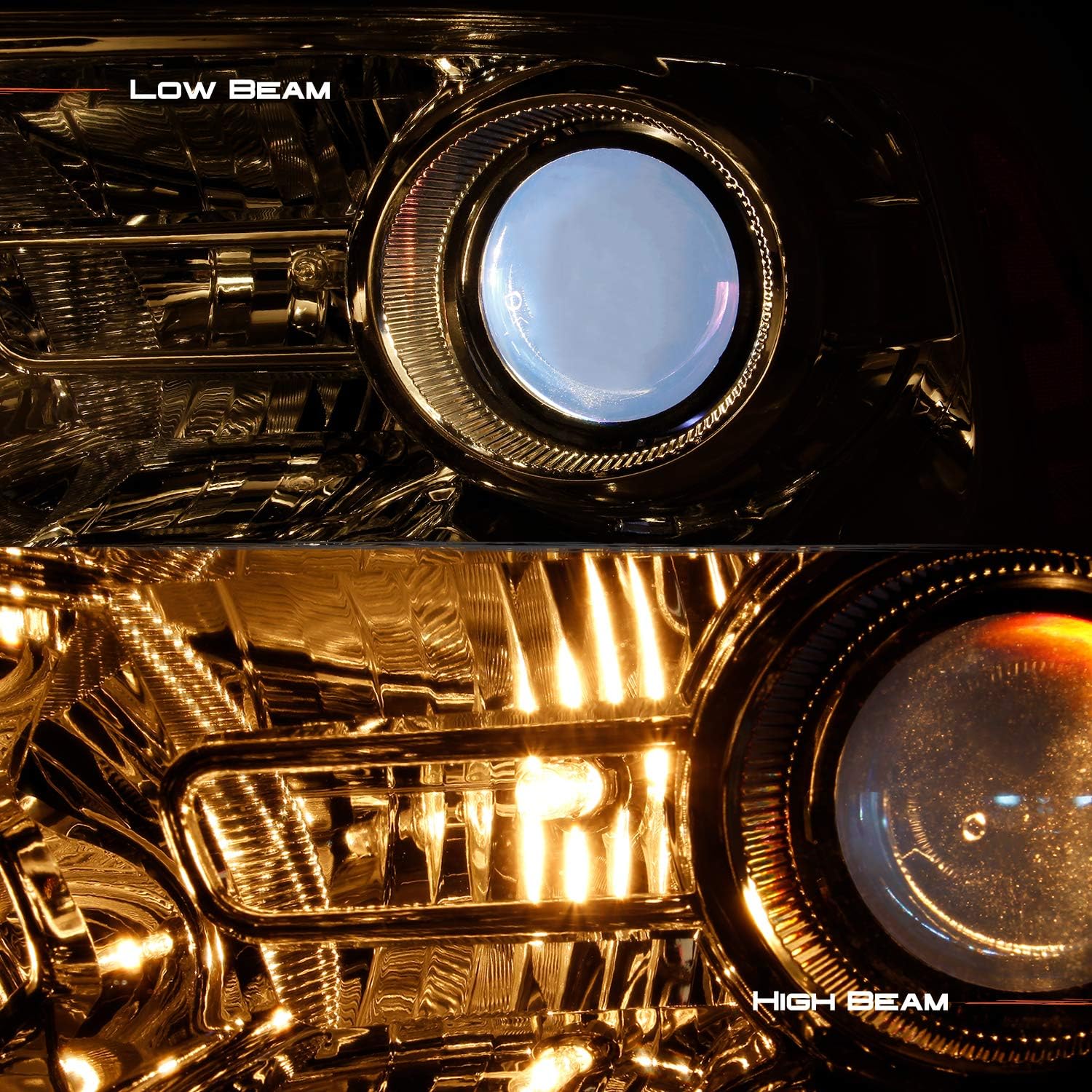 AKKON - For 09-18 Dodge Ram 1500 2500 3500 Chrome LED DRL Switchback Halogen Upgrade Projector Headlight Lamps