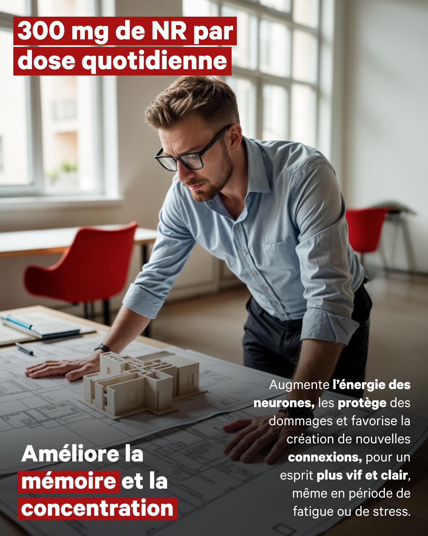 NAD+ Haute Absorption Nicotinamide Riboside 300mg | 90 Gélules | Anti-Âge et Fatigue | NAD+ Booster, Santé Cellulaire et Vitalité | Formule Premium | Sans Gluten | Sans OGM