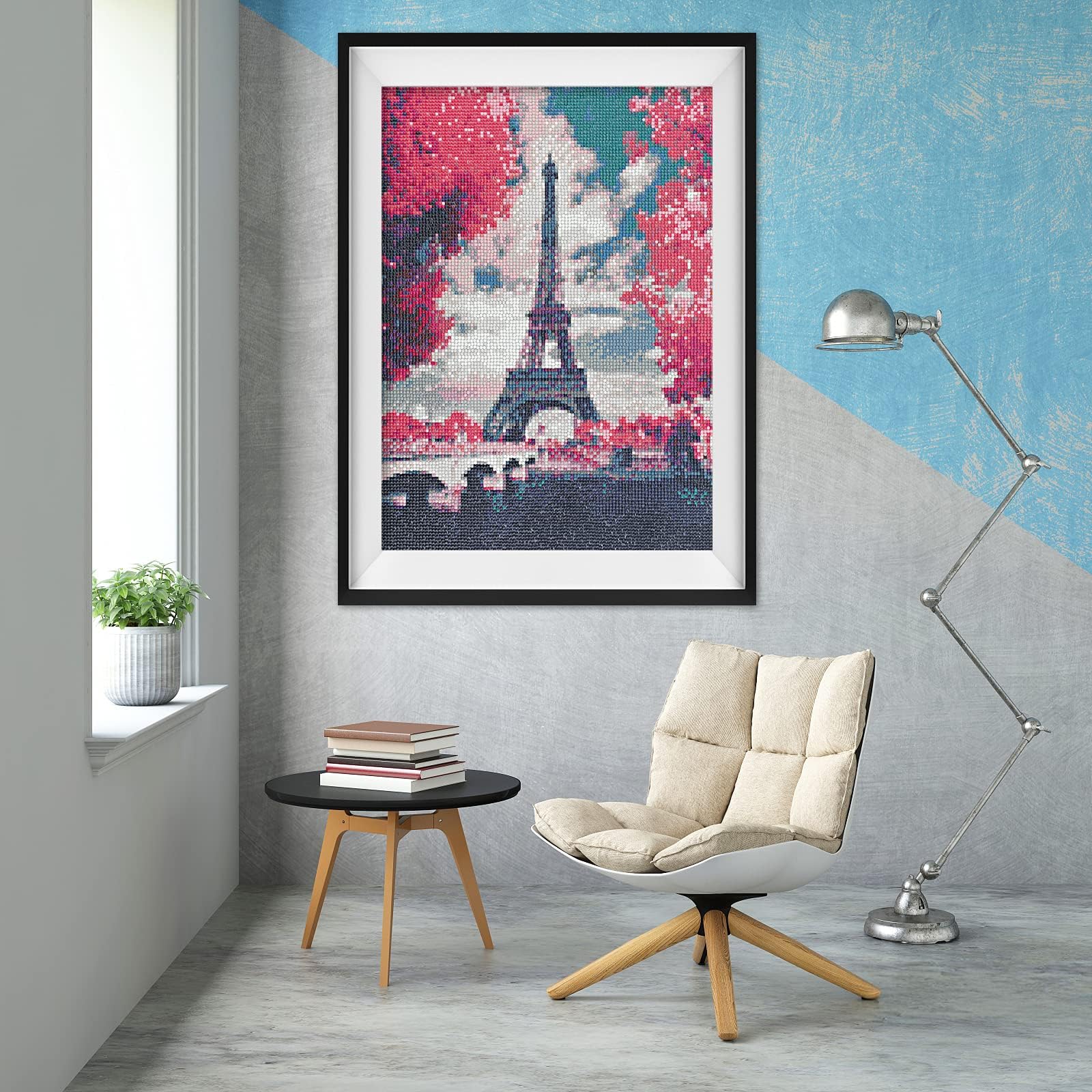 Artoree DIY 5D Diamond Painting by Number Kit for Adult, Full Drill Diamond Embroidery Kit Home Wall Decor-14x20" Pink Paris
