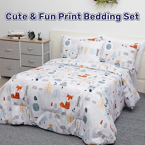 Miniatura 7 de ARTALL Juego de edredón matrimonial para niñas y adolescentes, 7 piezas de cama en una bolsa, juego de ropa de cama de microfibra suave para todas