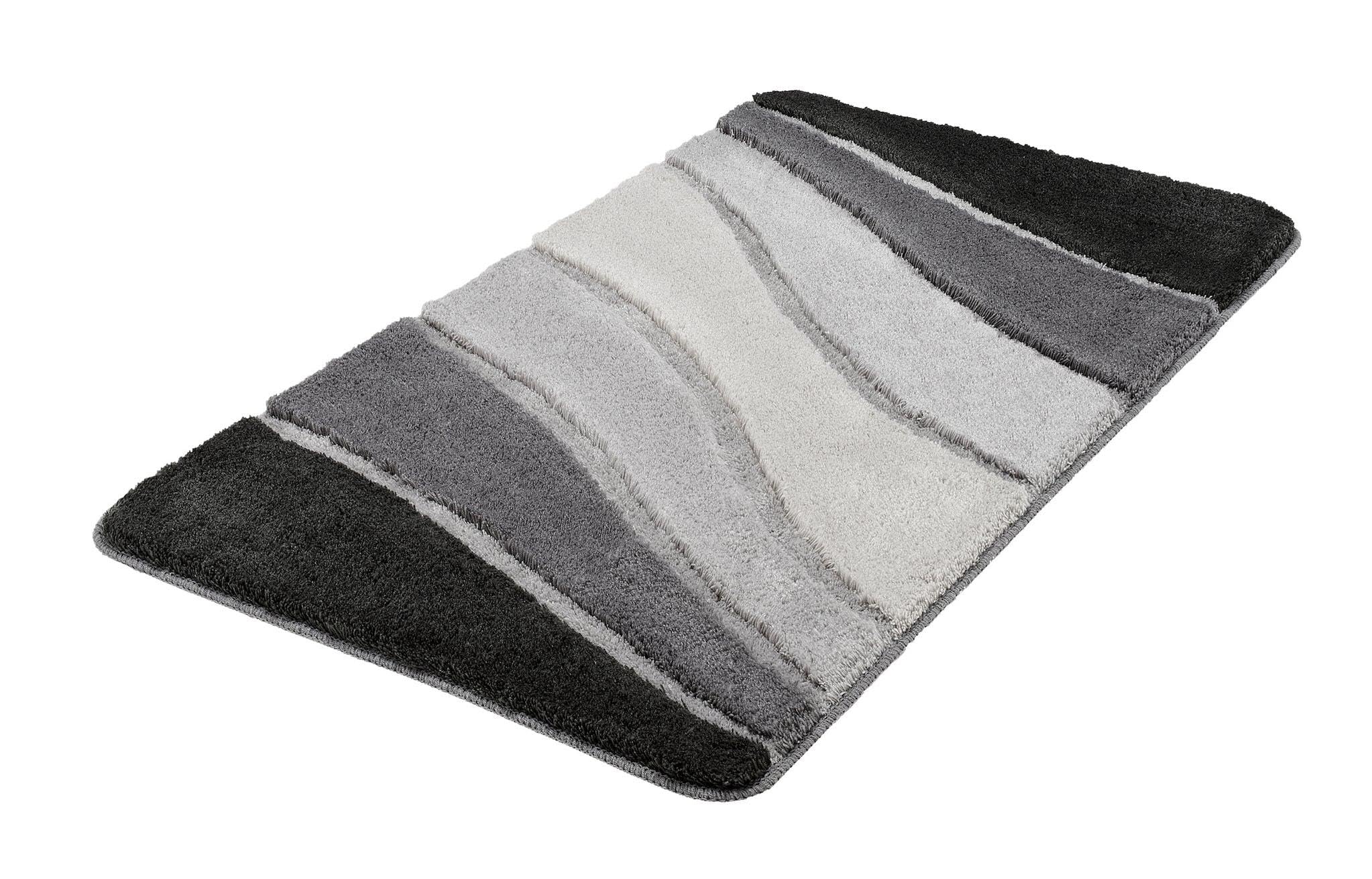 Kleine Wolke Badteppich Ocean Schiefer 60 x 100 cm | OEKO-TEX zertifiziert, für Fußbodenheizung, maschinenwaschbar, 100% Polyacryl