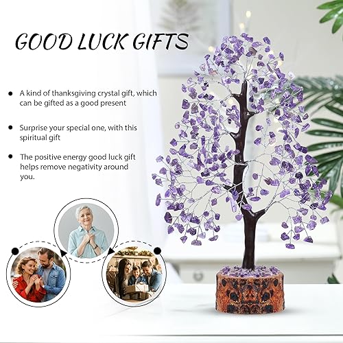 Miniatura 3 de Cristales de amatista, árbol artificial, árboles de dinero, cristales y piedras, decoración de escritorio para mujer, decoración de Feng Shui,