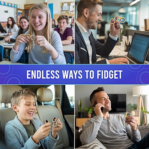 Vista 2 de BUNMO Juguete para la ansiedad, anillos magnéticos, para poner en cesta de Pascua, para adultos, para niños o niñas, genial regalo