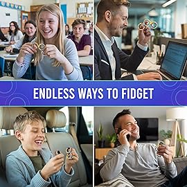 BUNMO Magnetic Rings Stocking Stuffers for Teens - Fidget Toys Adults - Stocking Stuffers for Boys - Magnetic Fidget Rings - Improved Stronger Magnets - Great Teen Gift - Multicolor