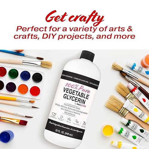 Miniatura 4 de MAXTITE Glicerina vegetal pura, 4 galones (paquete de 4, 1 galón), grado alimenticio natural para cosméticos, piel, cabello, manualidades, cocina y