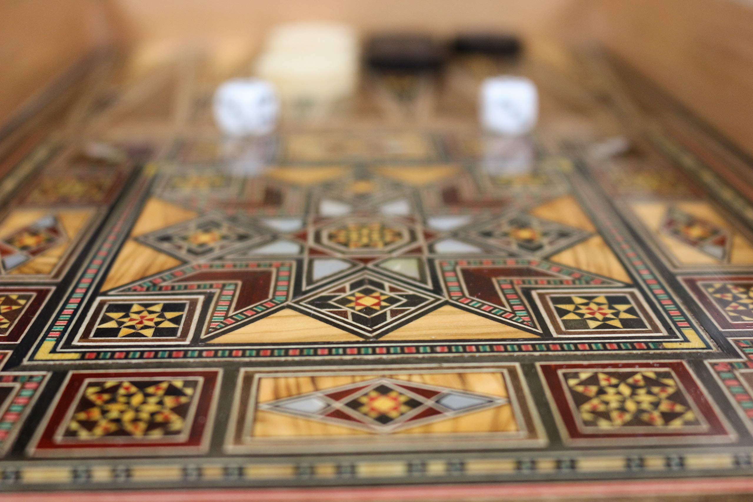 Elessar 50 x 50 cm in legno Backgammon Tavla/Gioco di scacchi/DAMA Board BK 510 con 30 pietre in legno Backgammon