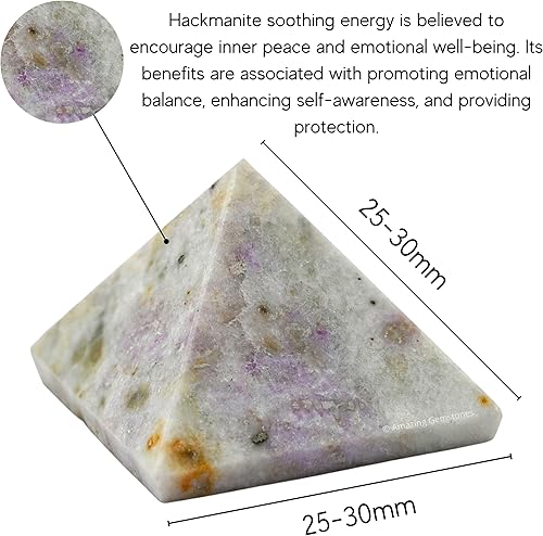 Miniatura 469 de Amazing Gemstone White Agate Snow Quartz Pyramid Crystal Healing Stones - 1" Great Pyramid Figurine of Natural Stone Pyramid for Meditation, Reiki