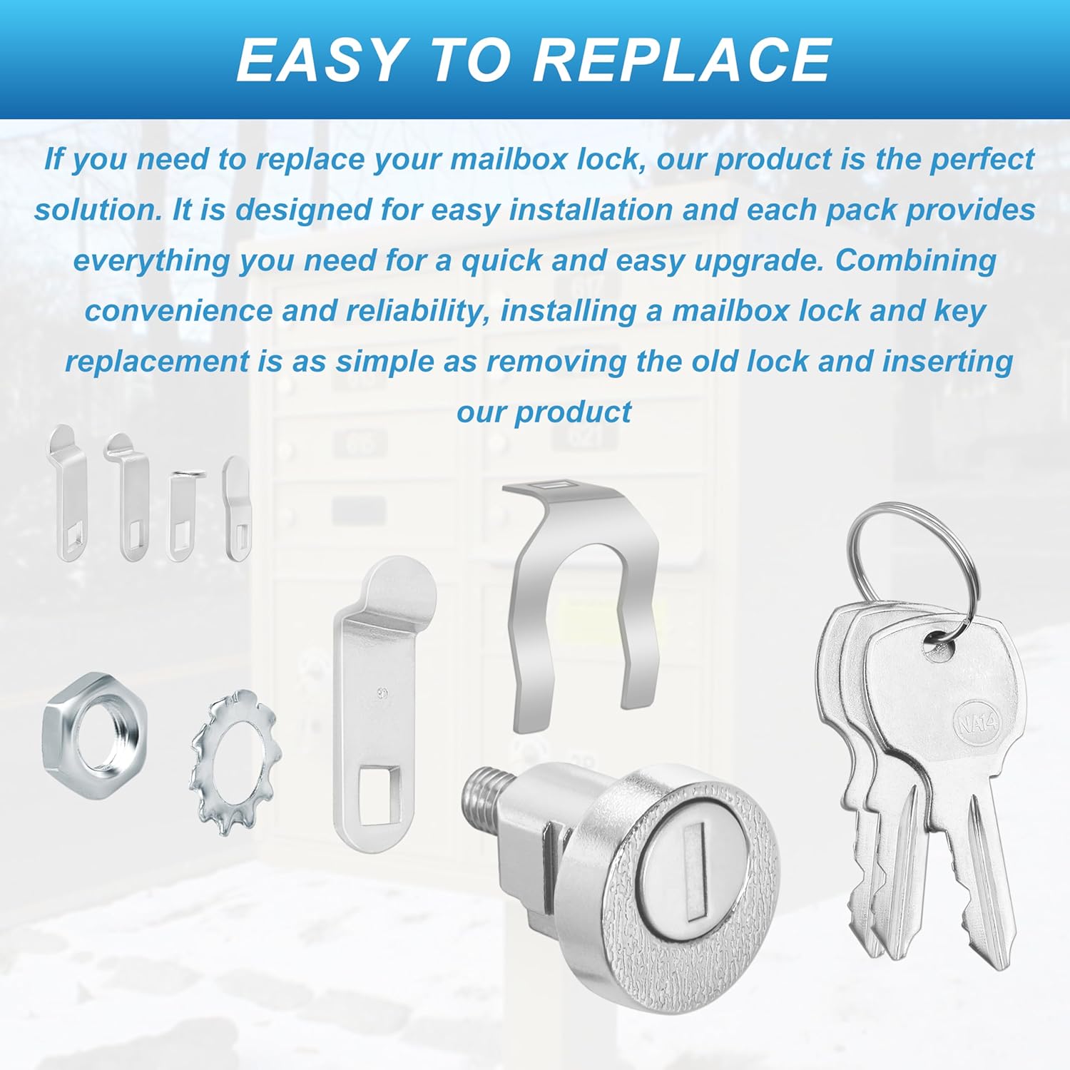 L-1172C National Mailbox Lock C9100 with 3 Keys (Clockwise) -10 Pack