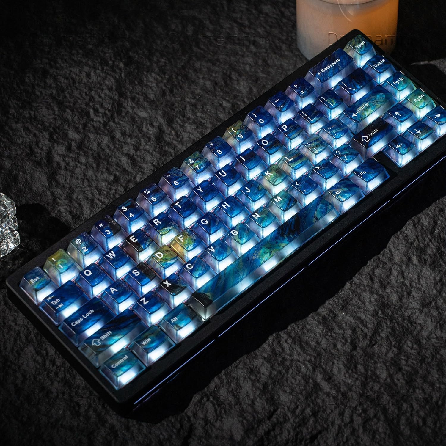 Cherry Profile Keycaps for Mechanical Keyboard - 119 Key Gradient Blue Keycap Set, Matte Finish, for Cherry MX Switches