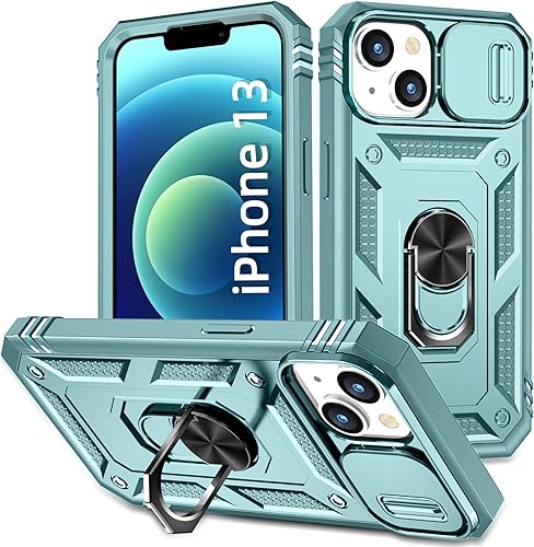 Vista 94 de Korecase Funda de protección para iPhone 12 y 12 Pro Ring Case con cubierta para lente de cámara, grado militar, resistente, de doble capa, cuerpo