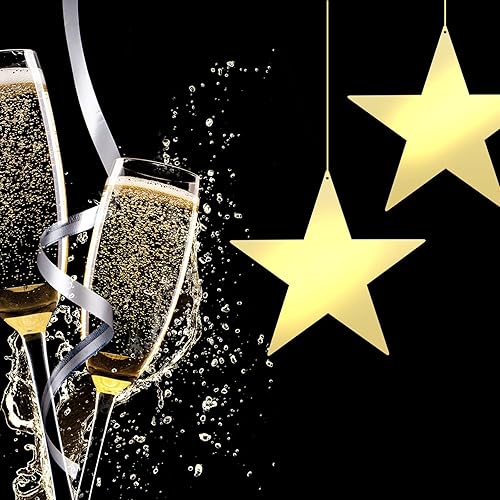 Miniatura 3 de Outus 500 piezas de recortes de estrellas doradas grandes de 11 pulgadas, decoración de estrellas doradas, estrellas de papel con impresión doble