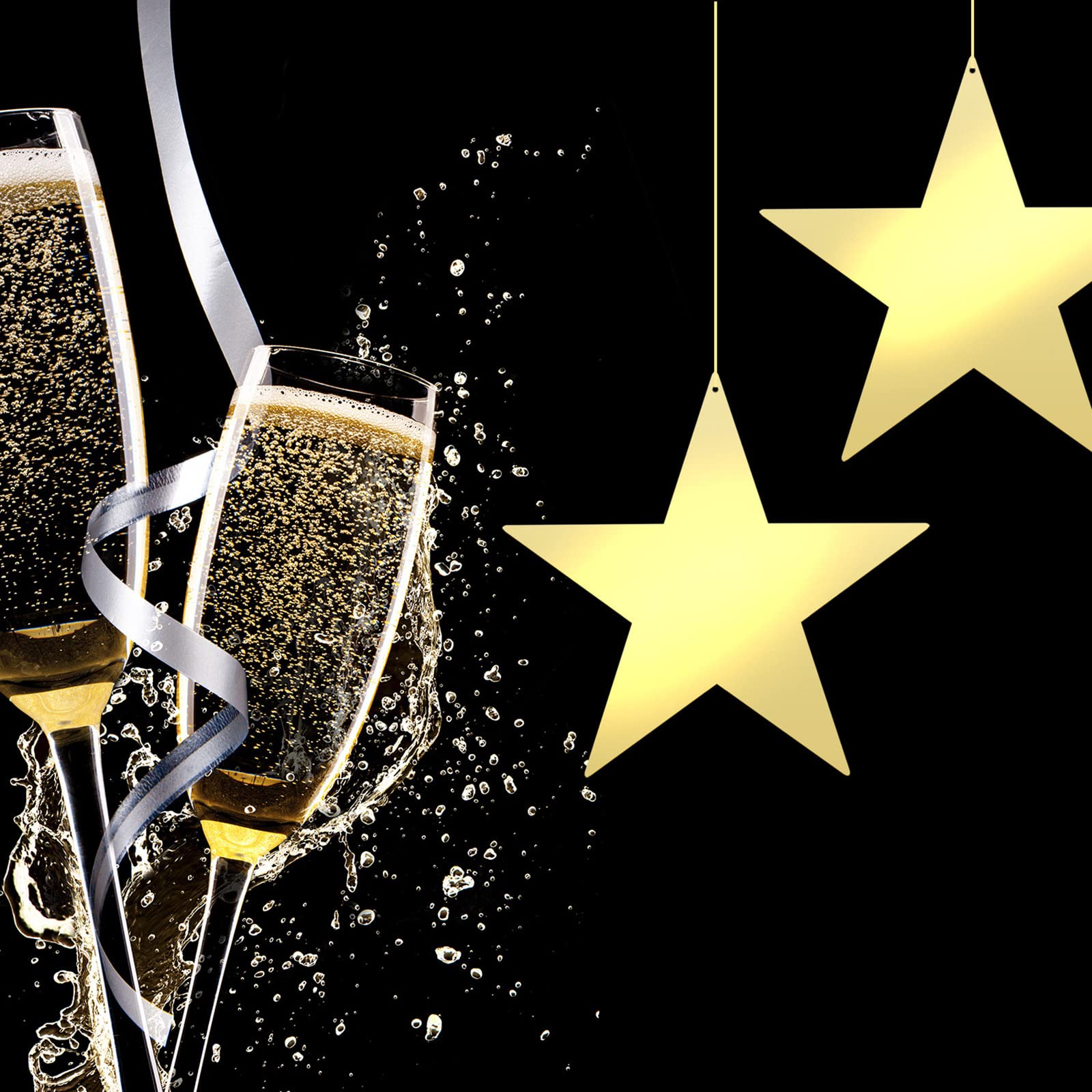Star Cutouts - Decorazione a forma di stelle in carta doppia stampata per feste di nozze, cinema, feste, 240 pezzi
