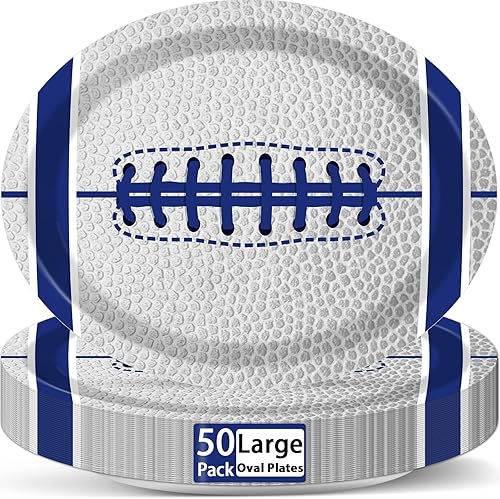 Platos de fútbol grandes, 50 unidades, platos de papel ovalados para fiesta de vaqueros, decoración de fútbol, plato de papel desechable, Platos de fútbol grandes, 50 unidades, platos de papel ovalados para fiesta de vaqueros, decoración de fútbol, plato de papel desechable,