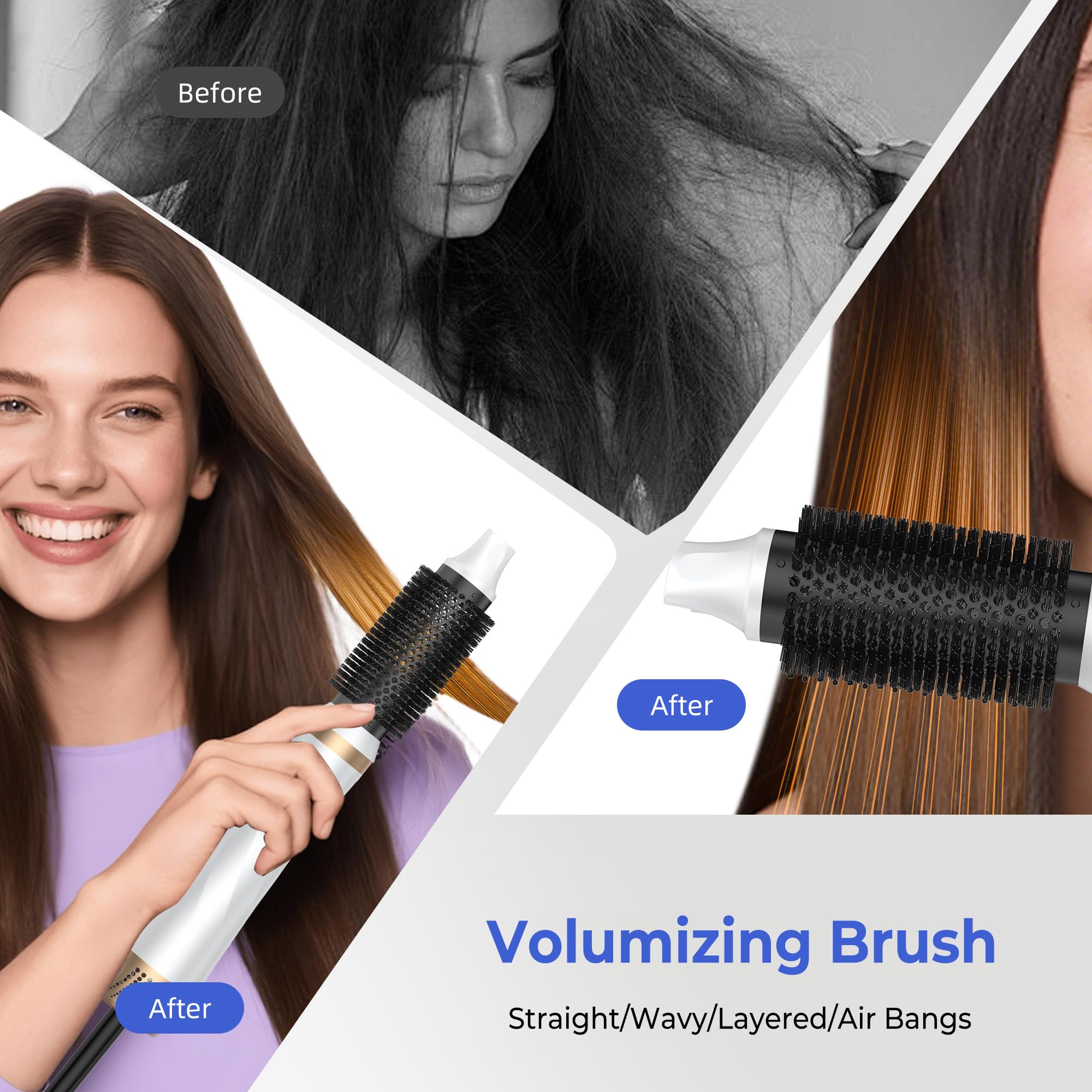 UMIGA Hairstyler 5 in 1 1000W Airstyler Lockenstab Haarglätter Bürste 3 Temperaturen