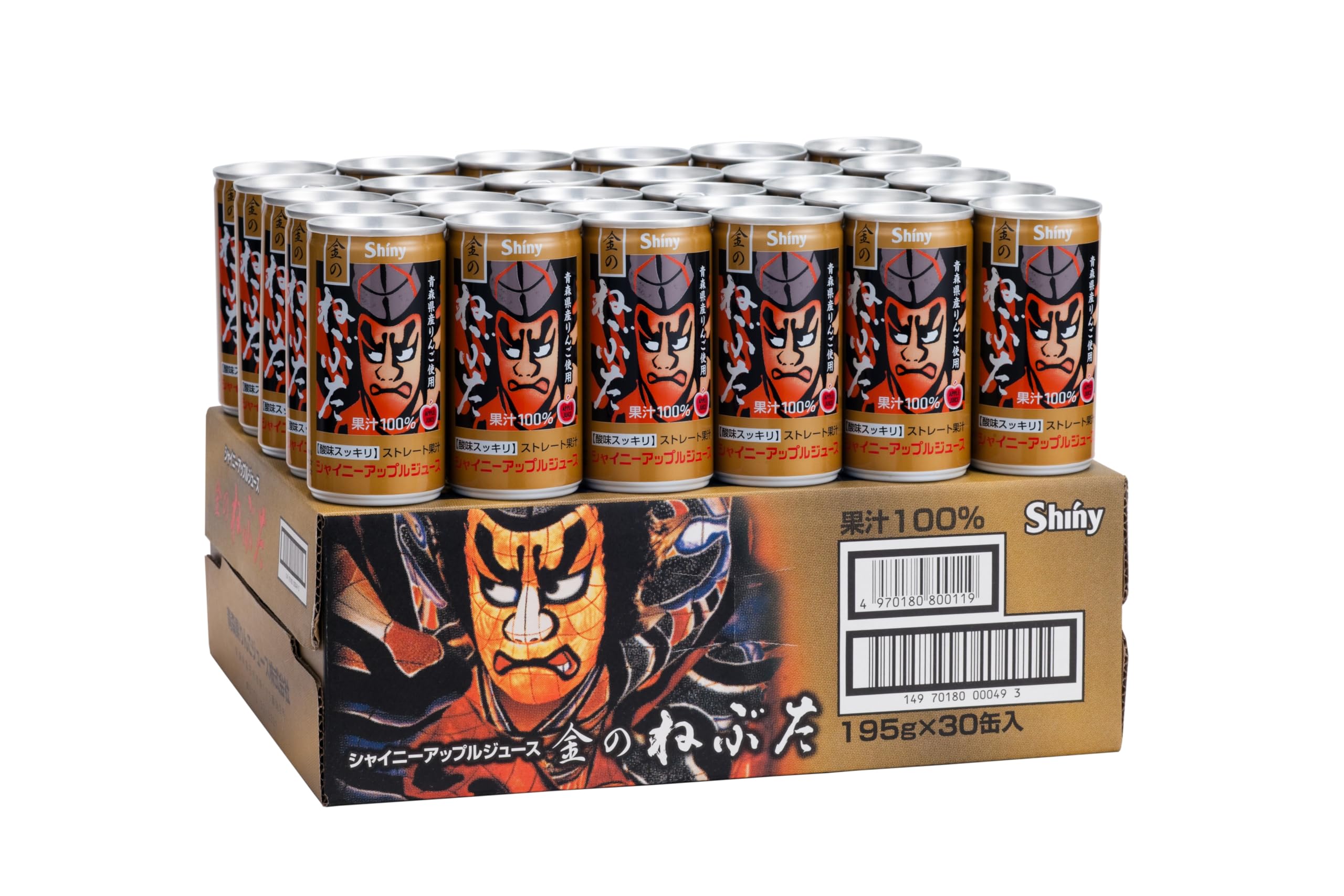 Amazon.co.jp: シャイニー 金のねぶたりんごジュース 195g×30本 : 食品