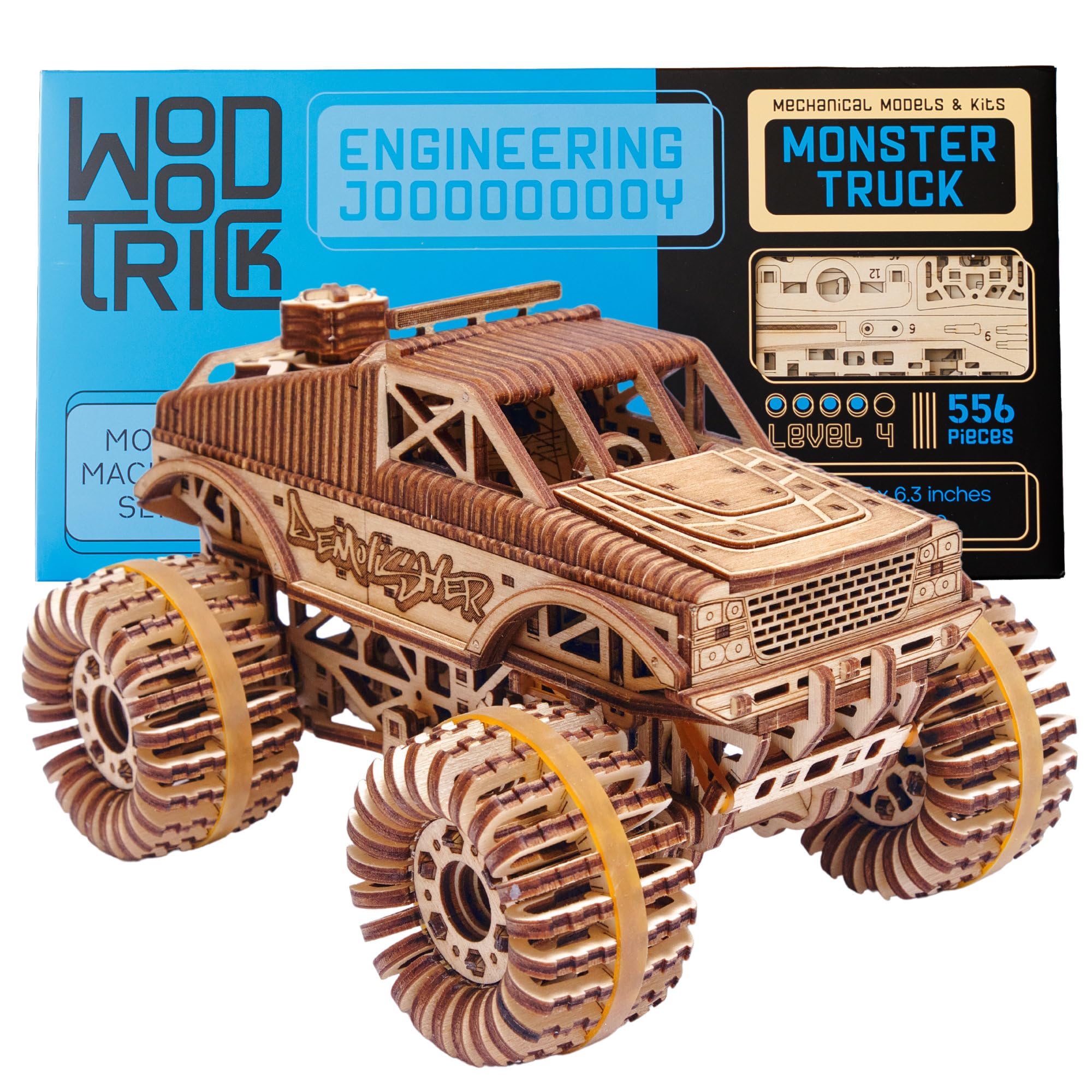 Wood Trick Monster Truck 3D Wooden Puzzles for Adults to Build