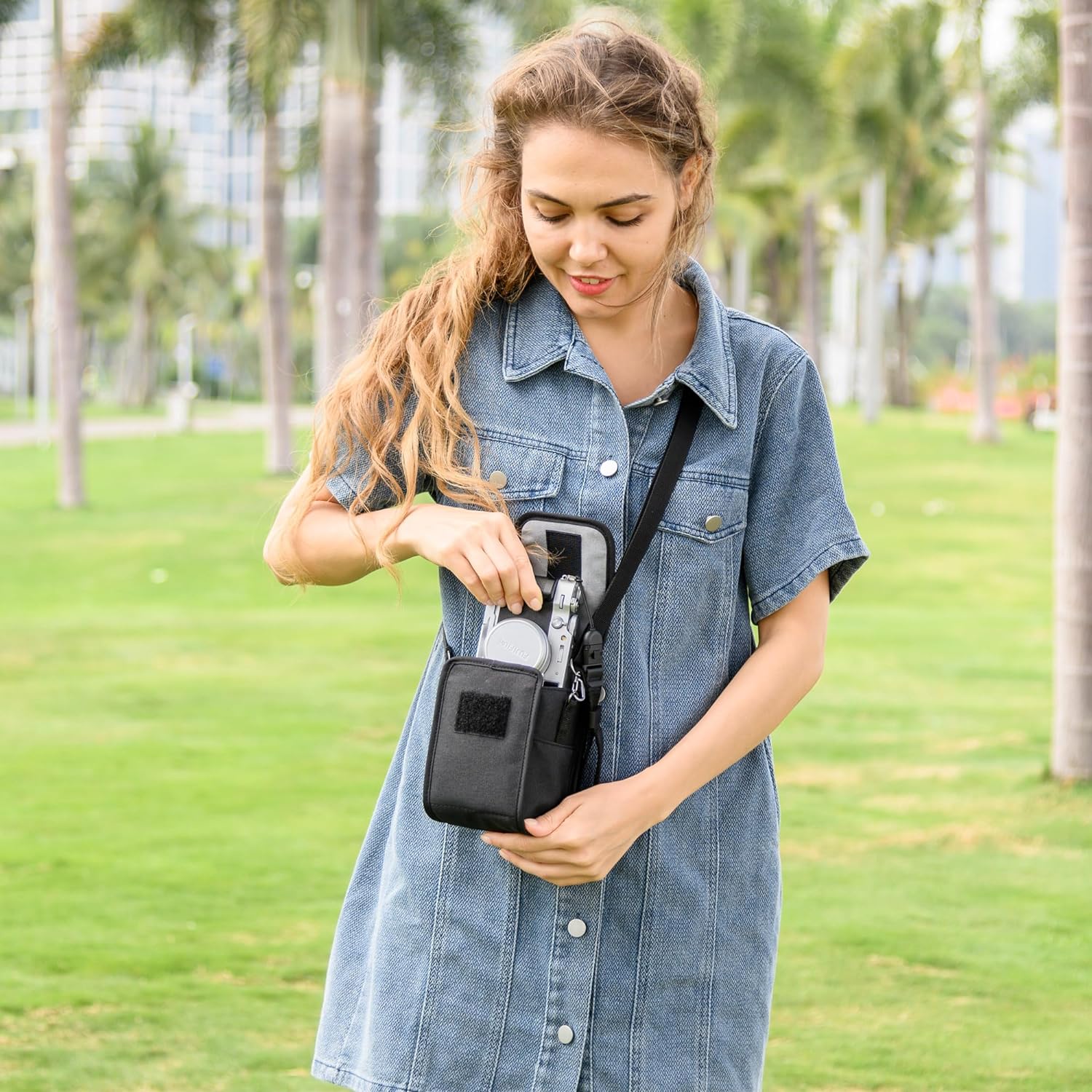 KIWIFOTOS Travel Camera Bag with Strap Camera Carrying Case for Fuji X-E5 X100VI X100V X100F GFX100RF Sony RX1R III A6700 A6600 A6100 CANON G1X Mark III Compact Camera - Image 4