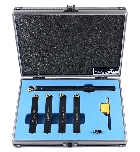 Accusize Industrial Tools Juego de herramientas de torneado indexables de 12" de 5 piezas (4 piezas de torneado + 1 taladro de pieza), 2386-0012 disponible en Yaxa Venezuela