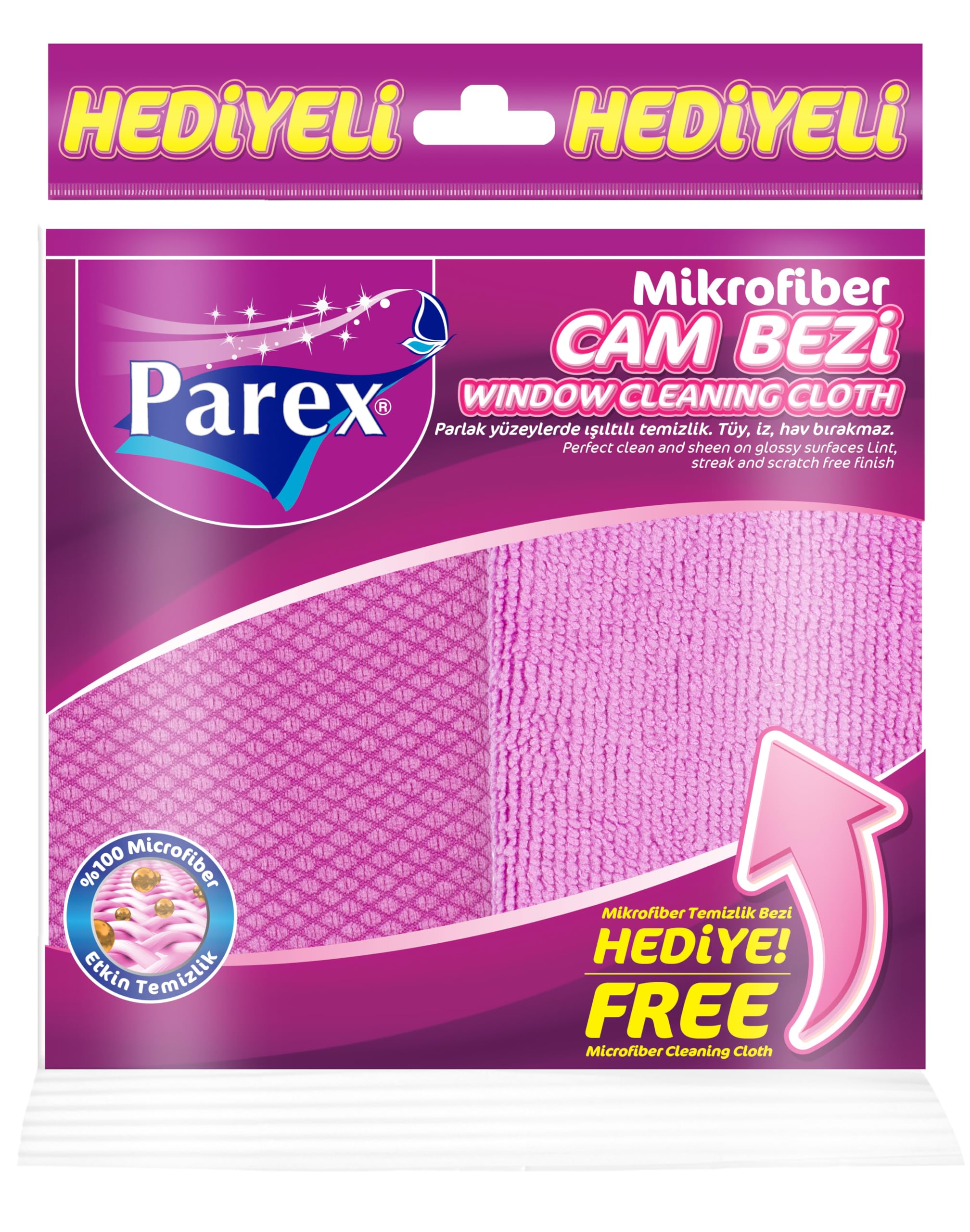 Parex Microfiber Glass Cloth Cleaning Cloth 2 Pack, 1909688