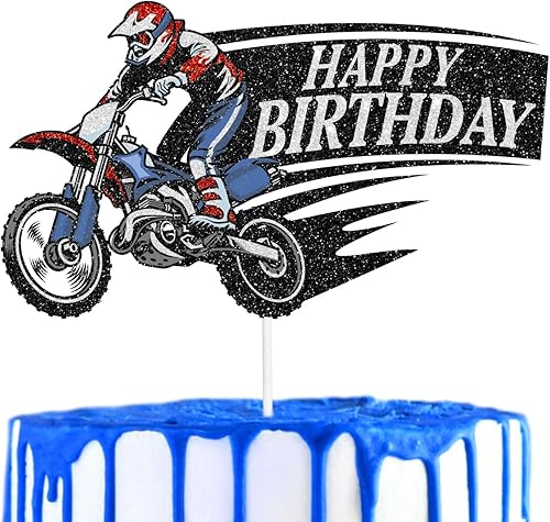 Decoración para tartas de motocross con temática de automóvil para niños, decoración de salto de motocicleta, decoración de salto de motocicleta