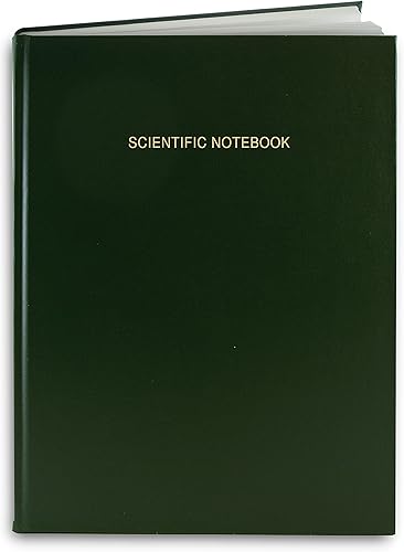 BookFactory Green Scientific Notebook - 96 Pages (.25" Ruled Format), 8" x 10", Green Cover, Smyth Sewn Hardbound (LIRPE-096-SLR-A-LGT21)