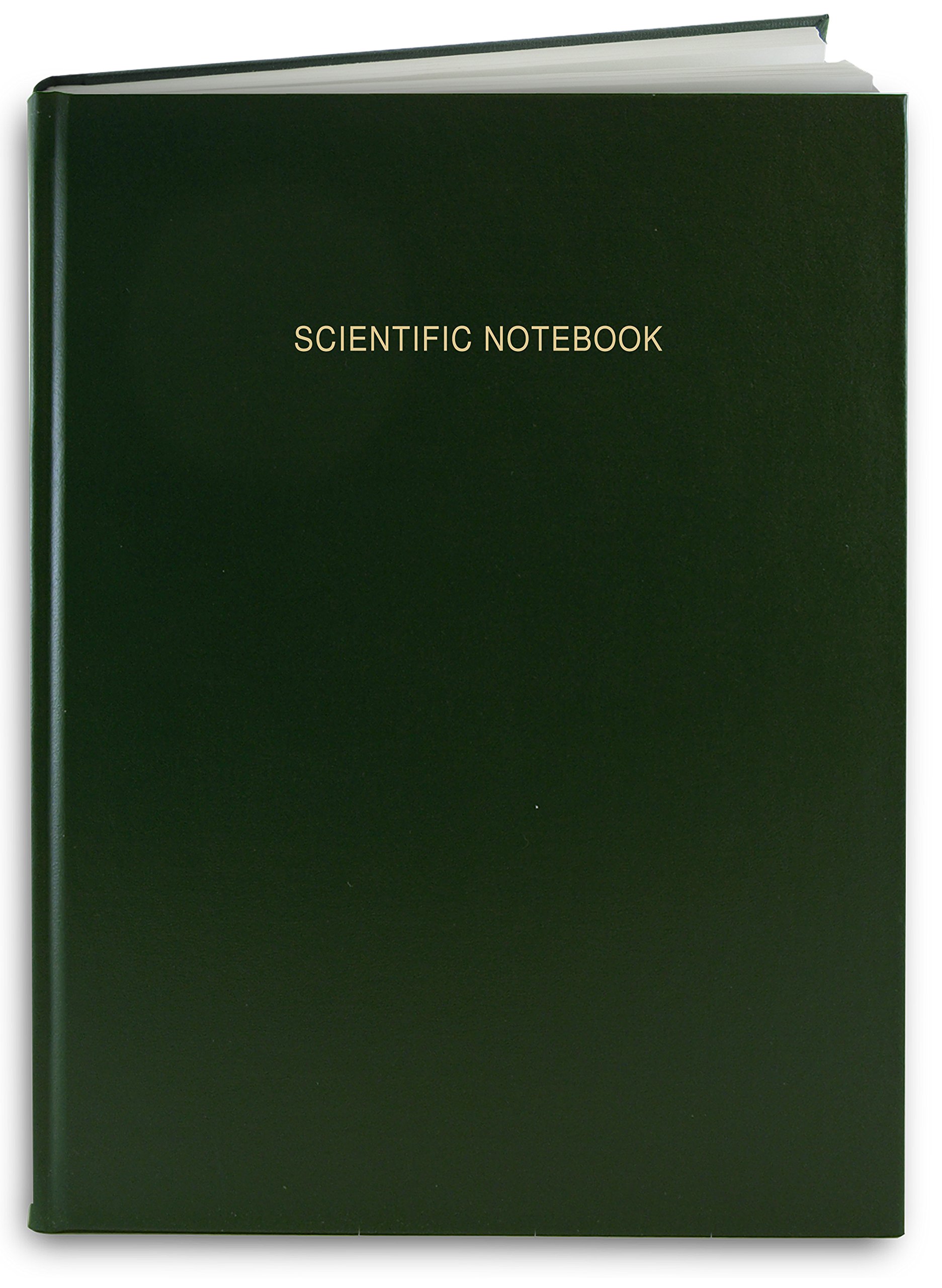 BookFactory Green Scientific Notebook - 240 Pages (.25'' Ruled Format), 8'' x 10'', Green Cover, Section Sewn Hardbound (Made in USA)