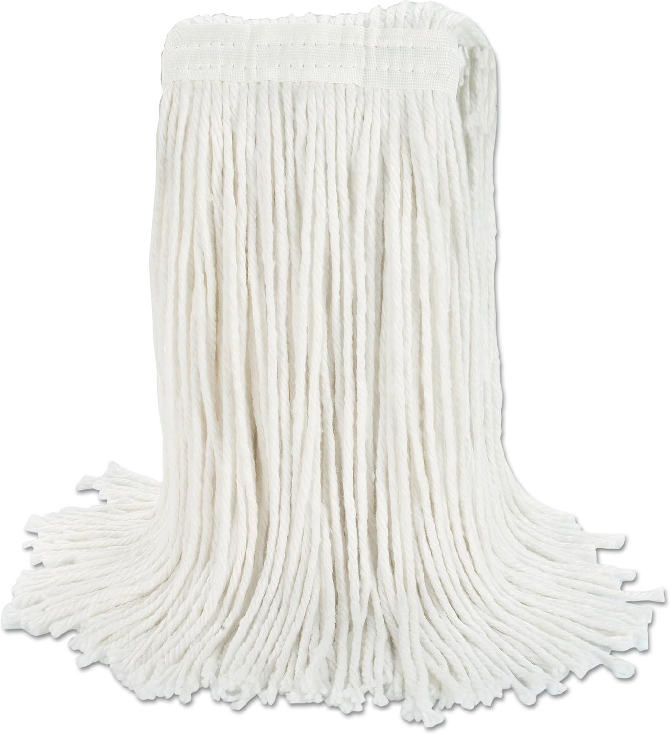 Boardwalk RM03024S Banded Rayon Cut-End Mop Heads, White, 24 oz, 1 1/4 Headband (Case of 12)
