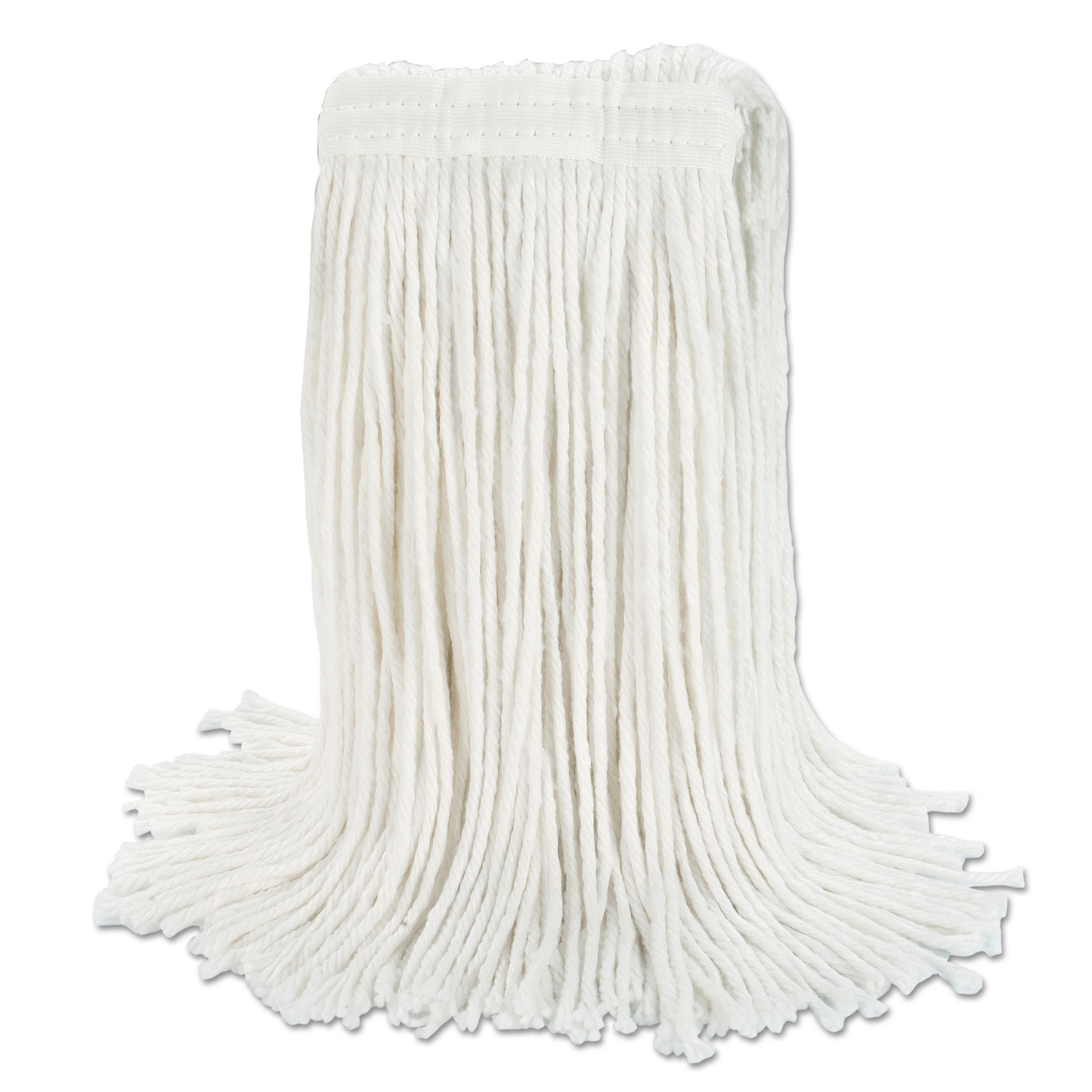 Boardwalk RM03024S Banded Rayon Cut-End Mop Heads, White, 24 oz, 1 1/4
