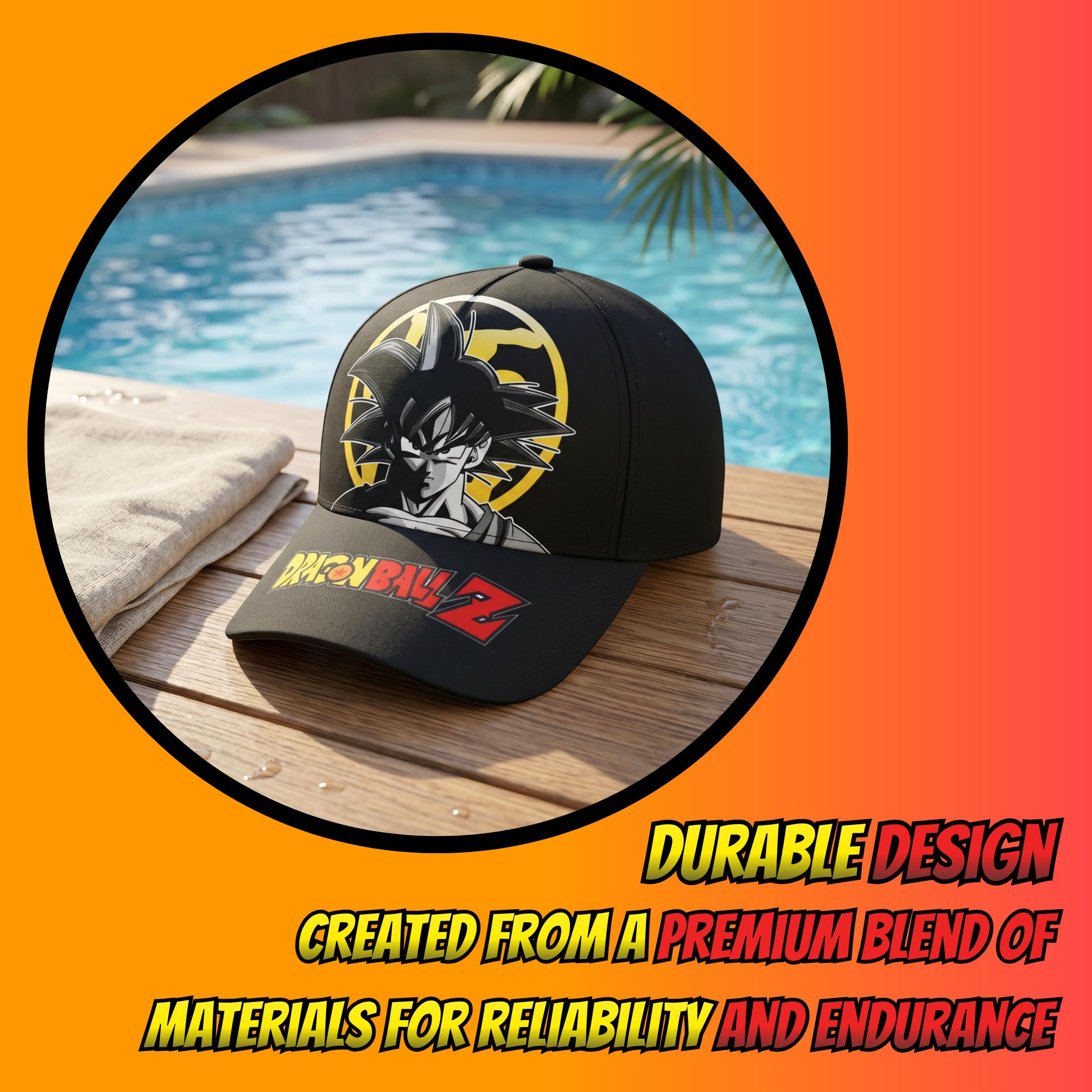Dragon Ball Z Gorro para Niños, Diseño Goku Gorra de Beisbol, Gorra de Verano Infantil, Regalo para Niños | Negro