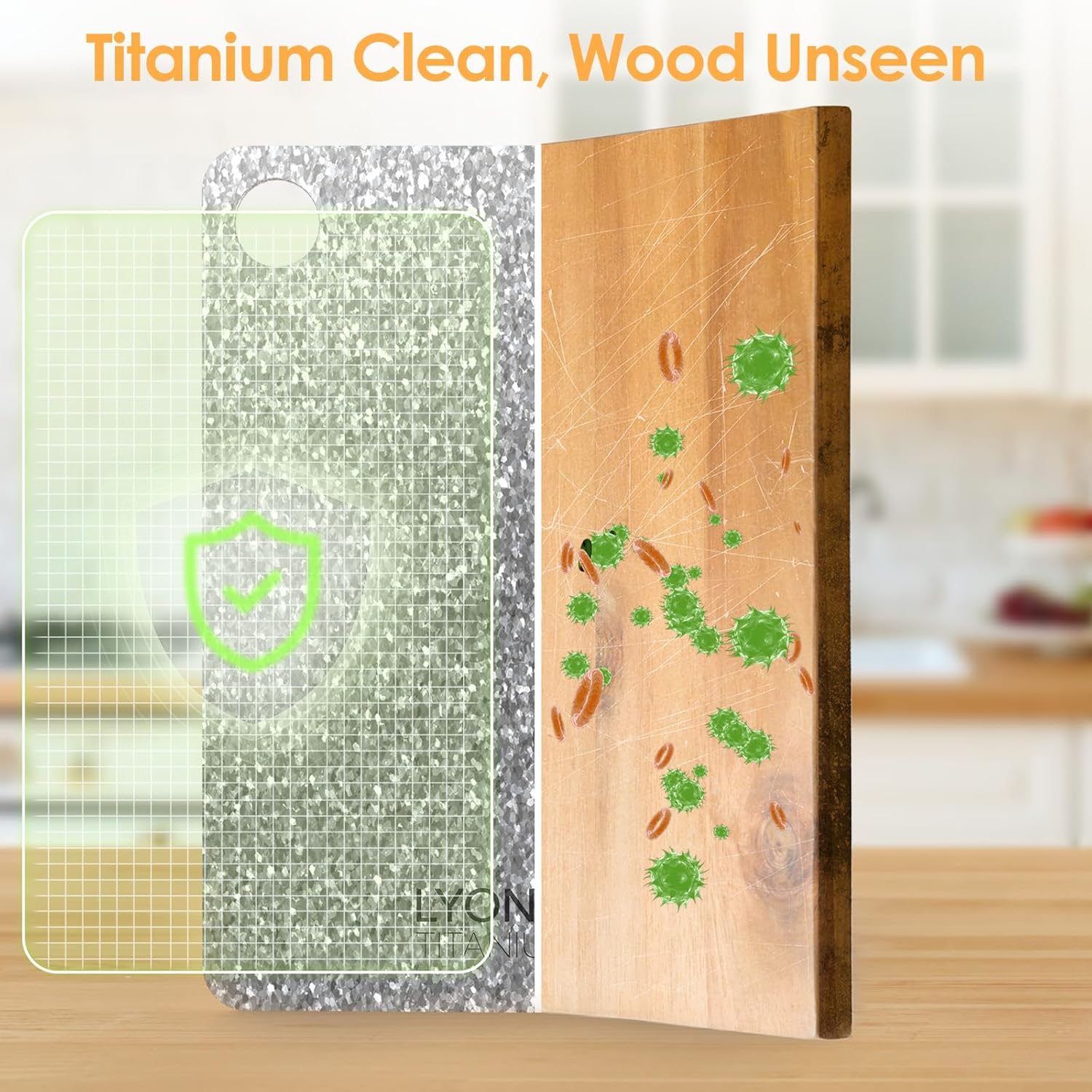 Titanium Cutting Board |100% Pure GR1 Titanium Cutting Board 0.08" Thick |Durable and Double-Sided Cutting Boards for Meat, Fruits and Vegetables | Dishwasher Safe (15" x 10" x 0.08")(Crystallization)