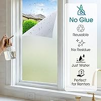 Vista 3 de Coavas - Película de privacidad para ventana, con adherencia estática, protección solar UV y control térmico, cubierta esmerilada para el hogar