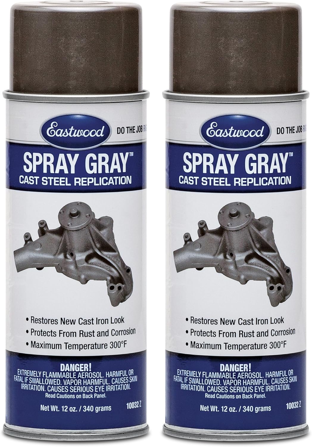 Eastwood Acrylic Spray Gray Detail Lacquer Anti Corrosion Cast Iron Look Paint Aerosol 12 Oz | 2 Pack