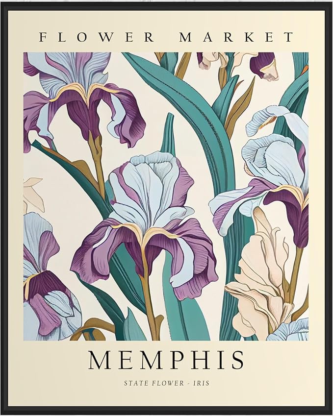 Memphis Tennessee Flower Market Art Print Poster,