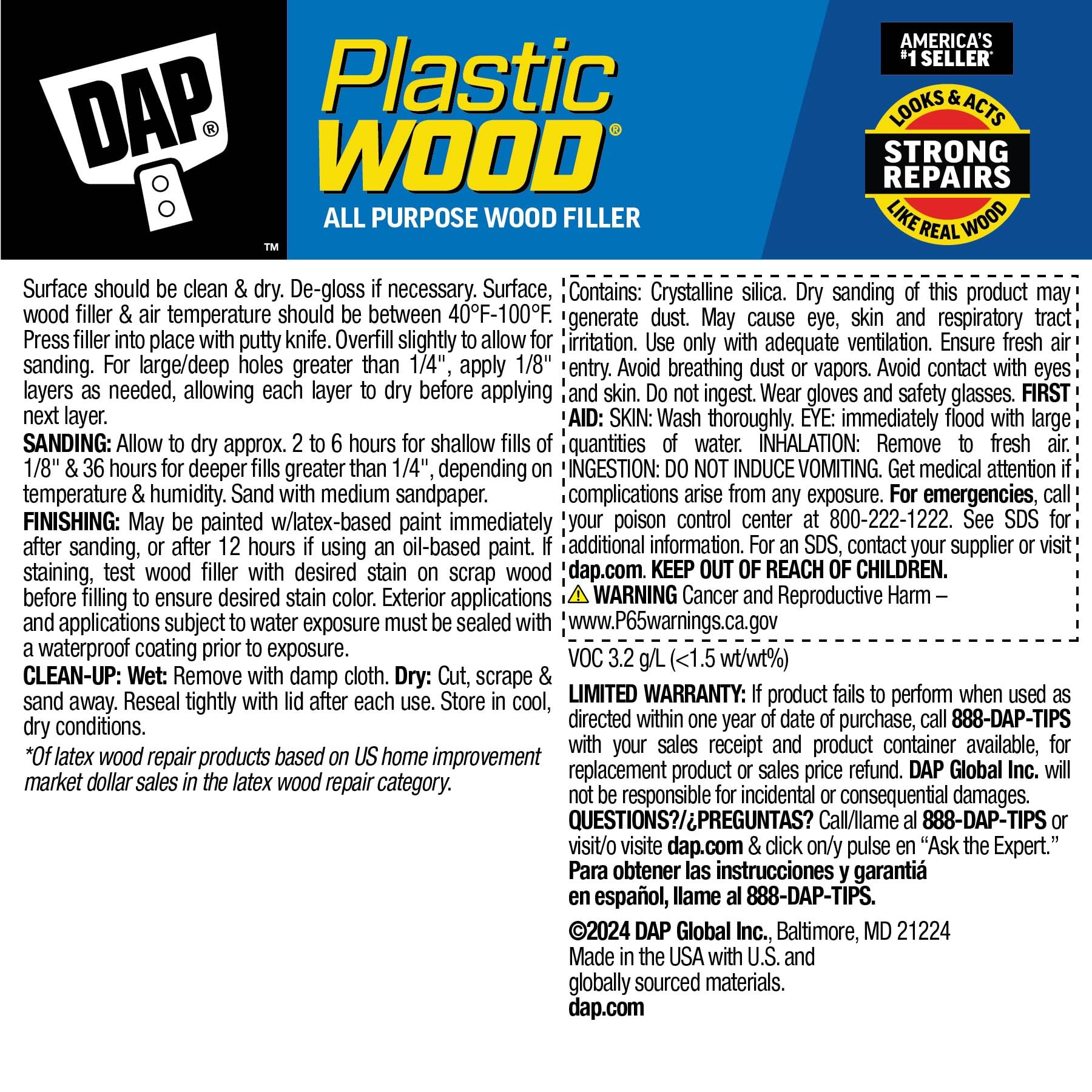 DAP Wood Filler - Repair Wood Imperfections -8