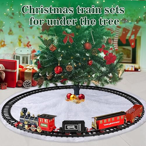 Miniatura 6 de OleFun Train Set, Electric Train with Water Steam, Sounds & Lights, Model Christmas Train Set for Under The Tree, Railway Kit Gifts for 3, 4, 5, 6,