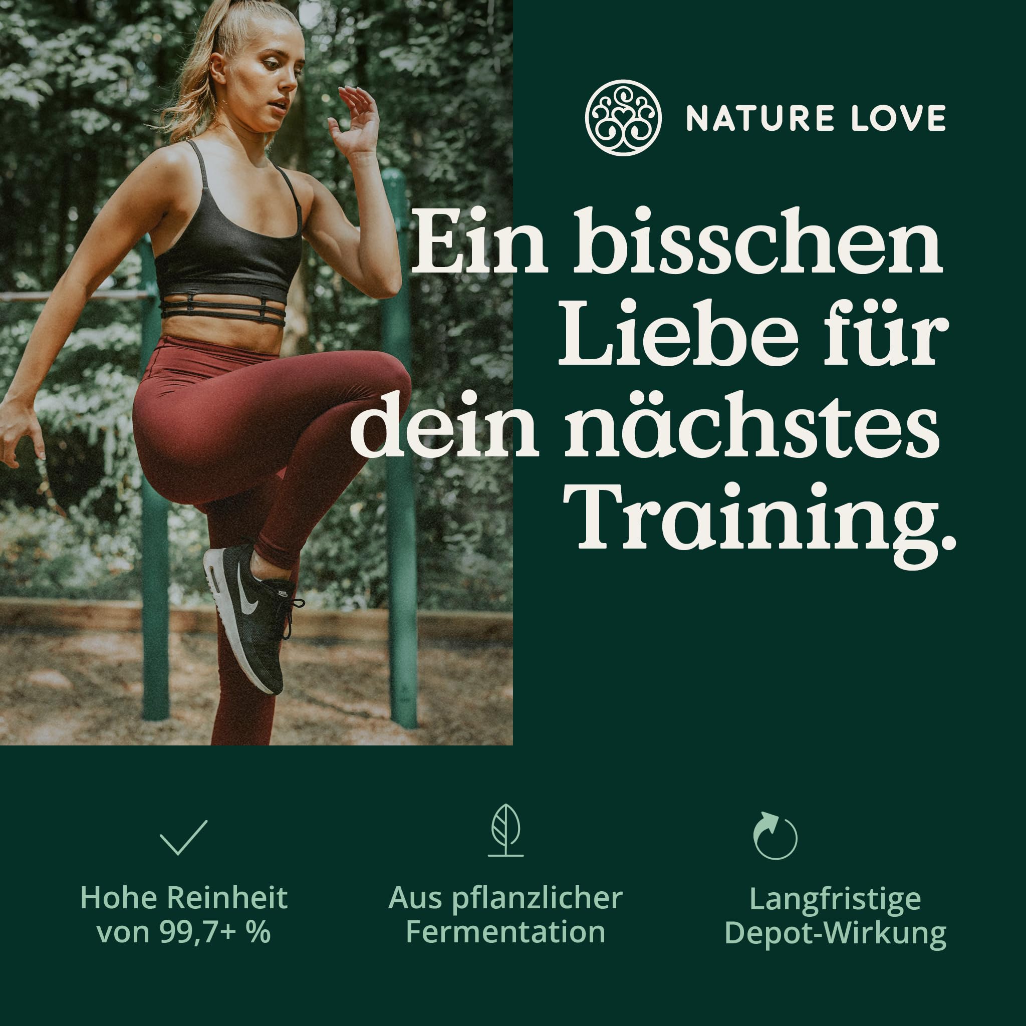 NATURE LOVE® L-Arginin Base mit Citrullin - 365 Kapseln - Hochwertiges pflanzliches Arginin in BASE Form mit 99,7+% Reinheit - Hochdosiert, vegan, in Deutschland produziert