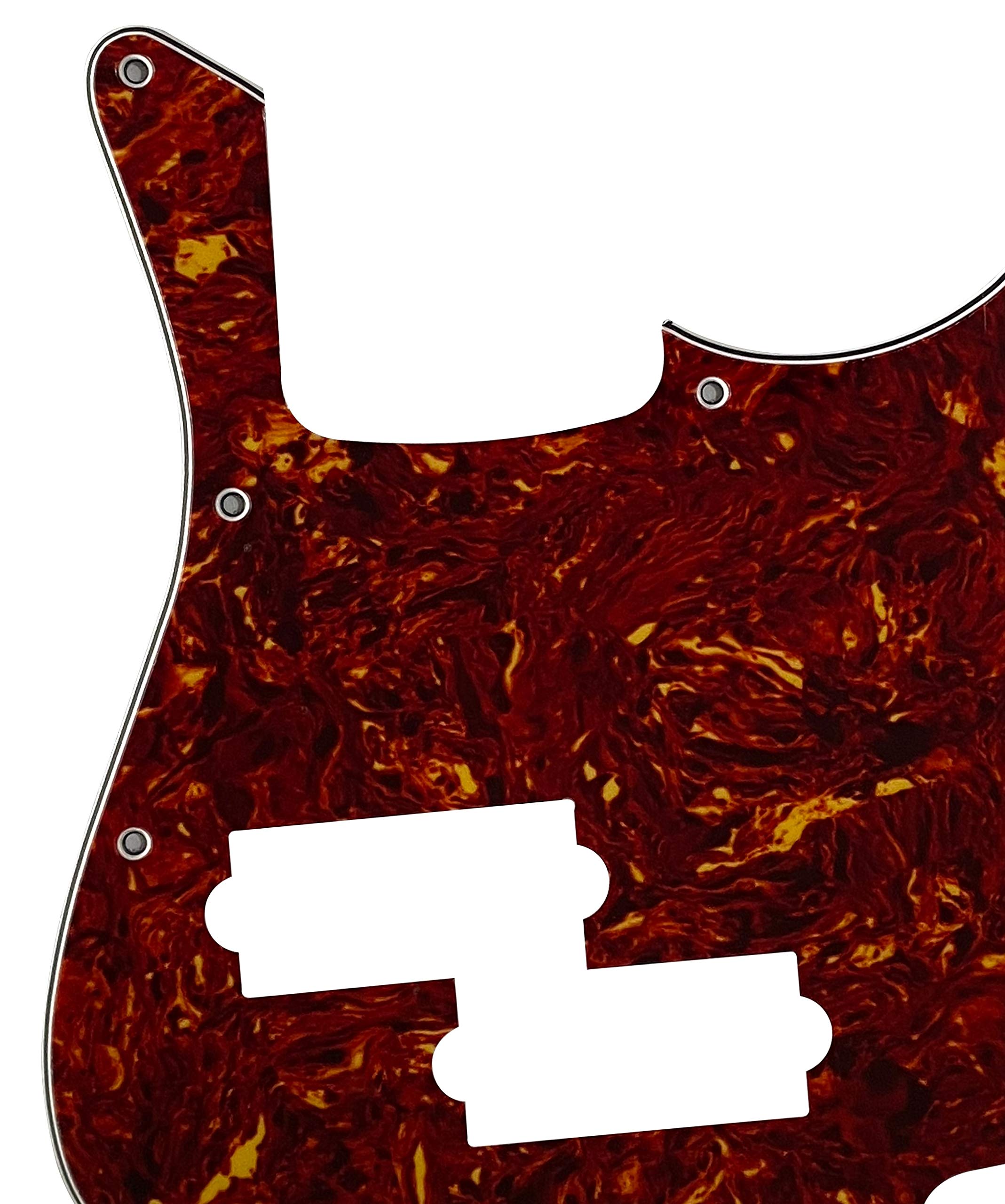 For Top Jazz Bass With PB Pickup Hole Style Guitar Pickguard Scratch Plate (4 Ply Red Tortoise)