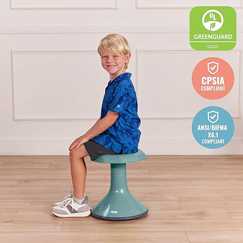 Miniatura 24 de ECR4Kids - Taburete oscilante activo ACE para niños y adultos, aula flexible y asientos en el hogar Verde,Berenjena,Verde (Grassy